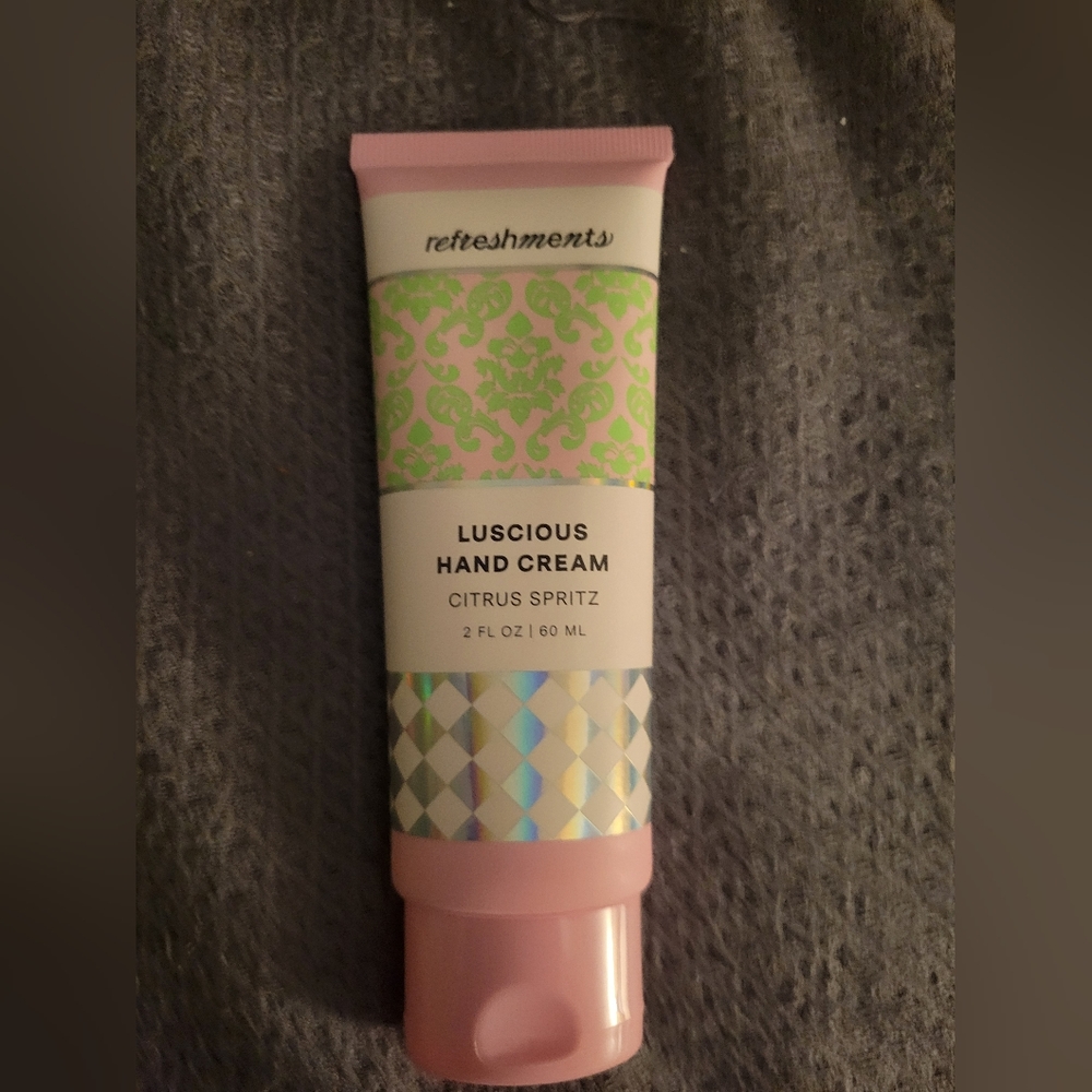 New Refreshments Luscious Hand Cream, Citrus Spritz.  Sealed.